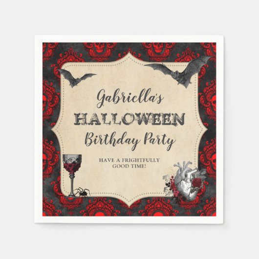 Gothic  Halloween Birthday Party Servet (Voorkant)
