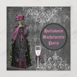 Gothic Halloween Bride Shabby Chic Bachelorette Kaart