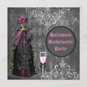 Gothic Halloween Bride Shabby Chic Bachelorette Kaart