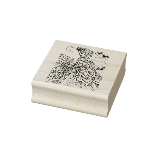 GOTHIC HALLOWEEN BRUID, VLEERMUIS, BOEKET VAN SCHE 	RUBBERSTEMPEL (Stempel)