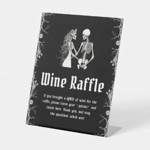 Gothic Halloween Bruidsdouche Wijn Raffle Bord Reclamebord Met Voetstuk