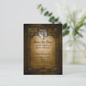 Gothic halloween bruiloft, behalve het date briefk aankondigingskaart (Staand voorkant)