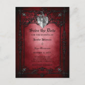 Gothic halloween bruiloft, behalve het date briefk aankondigingskaart (Voorkant)