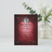Gothic halloween bruiloft, behalve het date briefk aankondigingskaart (Staand voorkant)