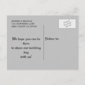 Gothic halloween bruiloft, behalve het date briefk aankondigingskaart (Achterkant)