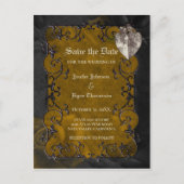 Gothic halloween bruiloft, behalve het date briefk aankondigingskaart (Voorkant)