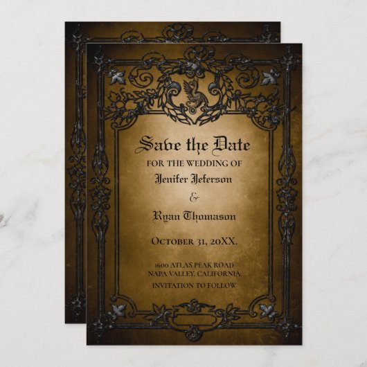 Gothic halloween bruiloft met uitzondering van de  aankondiging (Voorkant / Achterkant)