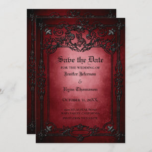 Gothic halloween bruiloft met uitzondering van de aankondiging