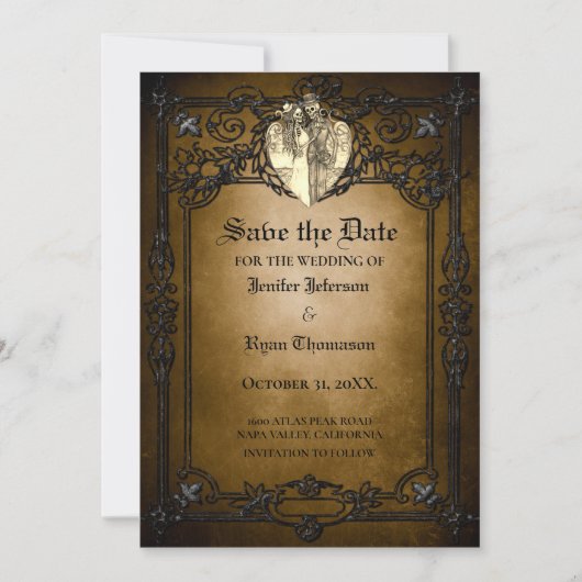 Gothic halloween bruiloft met uitzondering van de  aankondiging (Voorkant)