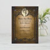 Gothic halloween bruiloft met uitzondering van de  aankondiging (Staand voorkant)