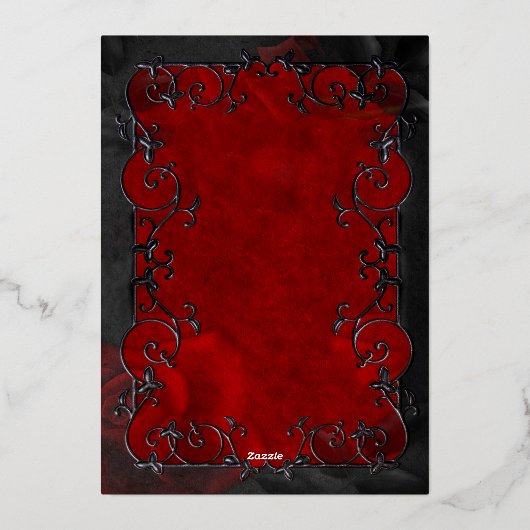 Gothic halloween bruiloft met uitzondering van de folie uitnodiging (Achterkant)