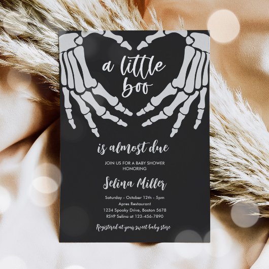 Gothic Halloween een a Little Due Boo Baby shower Kaart