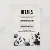 Gothic Halloween Floral Wedding Informatiekaartje (Voorkant / Achterkant)