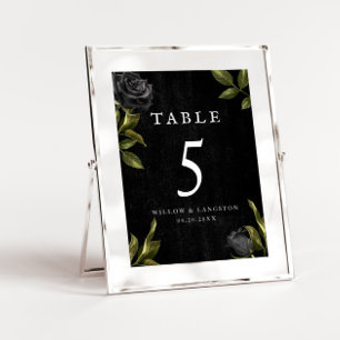 Gothic Halloween Floral Wedding Kaart