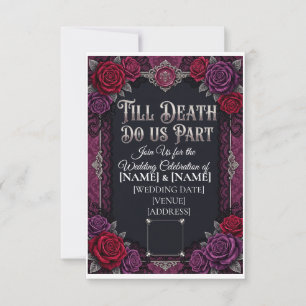 Gothic Halloween-huwelijk tot de dood ons scheidt Bedankkaart
