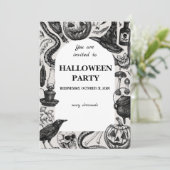 Gothic Halloween Invite Save The Date (Staand voorkant)