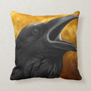  Gothic Halloween Large Black Raven Bird Kussen