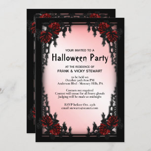Gothic Halloween Party Invitation Kaart