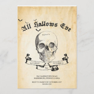 Gothic Halloween Party Invitation Kaart