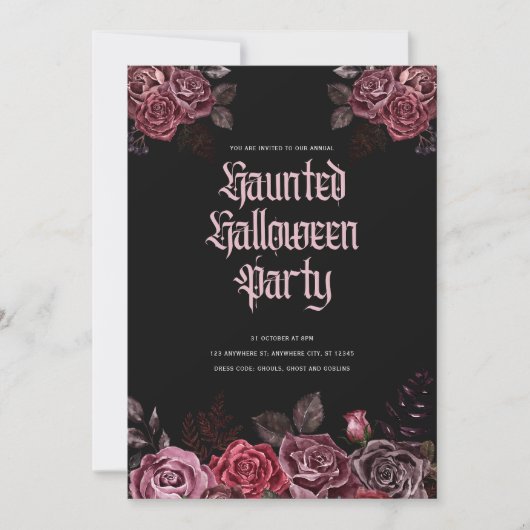 Gothic Halloween Party Invitation Kaart (Voorkant)