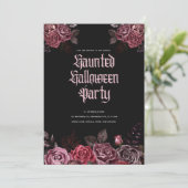 Gothic Halloween Party Invitation Kaart (Staand voorkant)