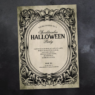 Gothic Halloween Party Invitation Kaart