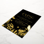 Gothic Halloween Party with Skulls Foil Invitation (Rotation)