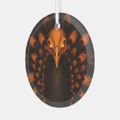 Gothic Halloween Peacock Skull Glas Ornament (Voorkant links)