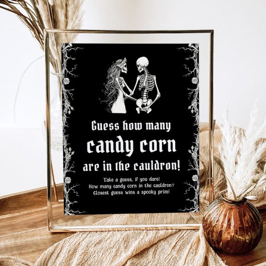 Gothic Halloween Raad Hoeveel Candy Corn Game Poster