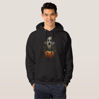 Gothic Halloween Schedel Pompoen Stipkunst Hoodie