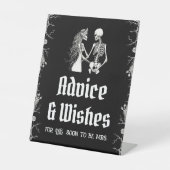 Gothic Halloween Skelet Advies- en Wensbord Reclamebord Met Voetstuk (Voorkant)