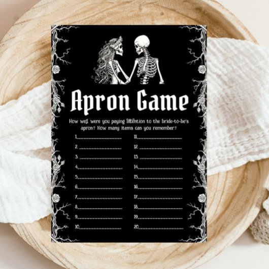 Gothic Halloween Skelet Bruidsfeest Schortspel Kaart