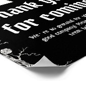Gothic Halloween Skeleton Bedankt voor je komst Poster (Hoek)