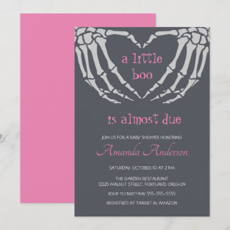Gothic Halloween Skeleton Hands Girl Baby shower Kaart