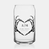 Gothic Halloween Skull Hand Heart Black Wedding (Recto)