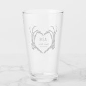 Gothic Halloween Skull Hand Heart Black Wedding Glas (Achterkant)