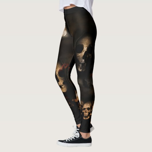 Gothic Halloween Skulls Cemetery Leggings (Links)