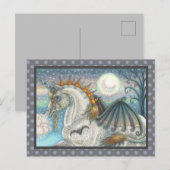 GOTHIC HALLOWEEN UNICORN WITH BAT WINGS, HORSE BRIEFKAART (Voorkant / Achterkant)