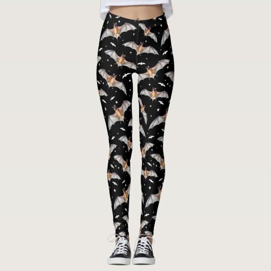 Gothic Halloween Vampire Bats Gothic Creepy Cute Leggings (Voorkant)