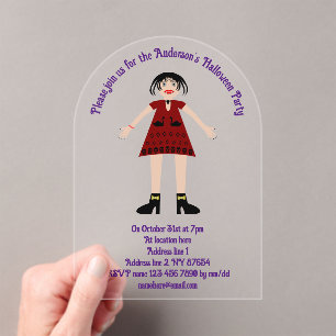 Gothic Halloween Vampire Lady Custom Acryl Uitnodigingen
