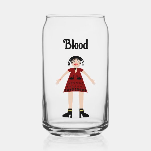 Gothic Halloween Vampire Lady Custom Blikvorm Glas (Voorkant)