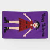 Gothic Halloween Vampire Lady Custom Spandoek (Horizontaal)