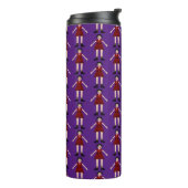 Gothic Halloween Vampire Lady Patterned Thermosbeker (Gedraaid links)