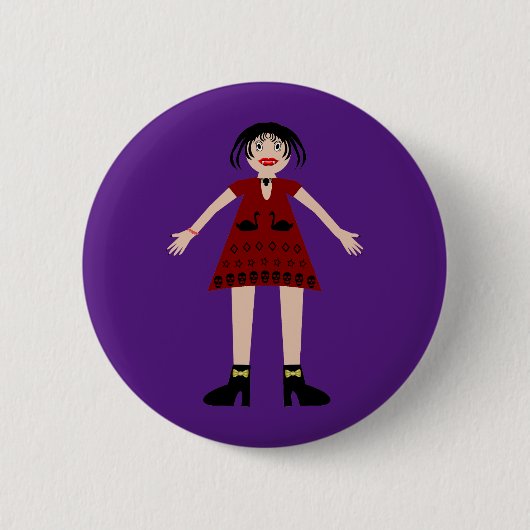 Gothic Halloween Vampire Lady Ronde Button 5,7 Cm (Voorkant)