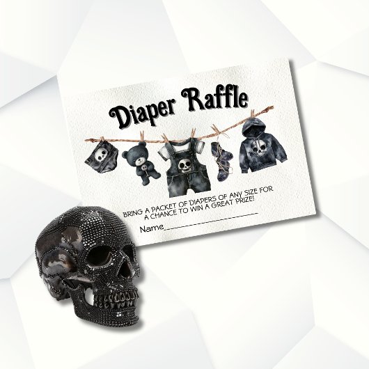 Gothic Halloween waslijn Schedel Luier Raffle Kaart