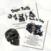 Gothic Halloween waslijn Schedel Luier Raffle Kaart