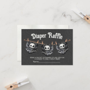 Gothic Halloween waslijn Schedel Luier Raffle Kaart