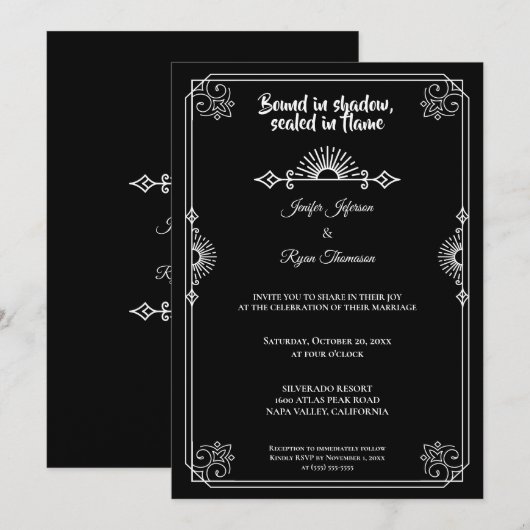 Gothic halloween wedding Invitation (Devant / Derrière)