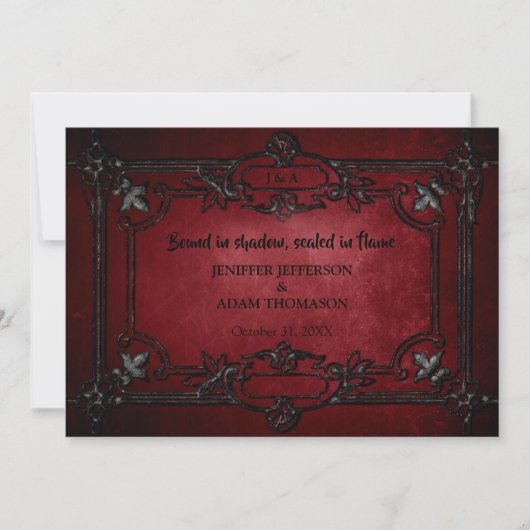 Gothic Halloween wedding invitation (Devant)