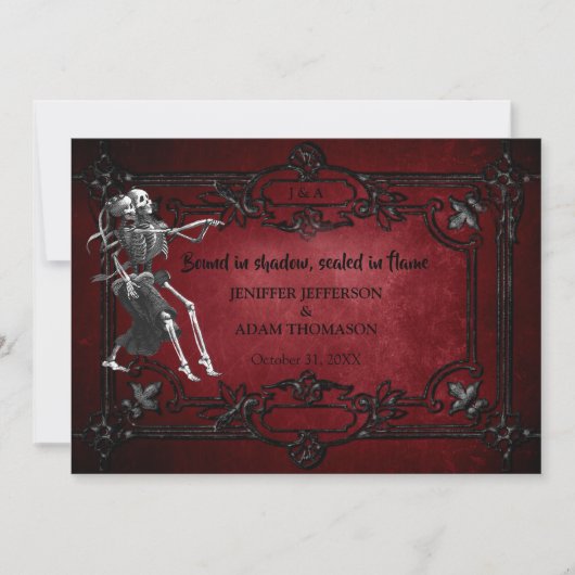 Gothic Halloween wedding invitation (Devant)
